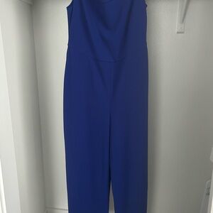 Sleek Royal Blue Sleeveless Jumpsuit with Tailored Fit